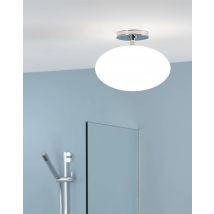 Zeppo 1 Light Semi Flush Bathroom Globe Ceiling Light Polished Chrome IP44, E27
