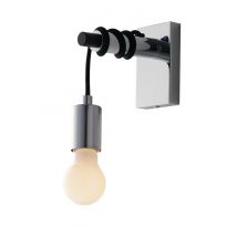 Admiral Cable Wall Lamp, Chrome, Black, E27