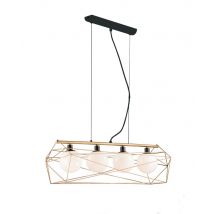 Abraxas Bar Globe Cage Ceiling Pendant, Black, Gold, E27