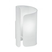 Imagine Curved Glass Table Lamp, White, E27
