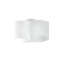 Imagine Curved Glass Semi Flush Ceiling Light, White, E27