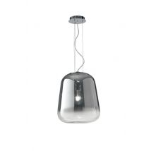 Glass Smoked Chrome Ceiling Pendant, Chrome, E27