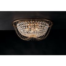 Vienna Crystal K9 Flush Ceiling Light, Gold, E14