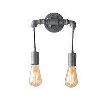Amarcord Pipe Effect Twin Wall Lamp, Zinc, E27