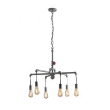 Amarcord Pipe Effect Mutli Arm Ceiling Pendant, Zinc, E27