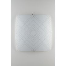 Vector Decorative Flush Ceiling Light, Glossy White Glass, E27