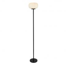 1 Light Floor Lamp With Frosted Ribbed Glass
