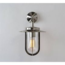 Montparnasse 1 Light Outdoor Wall Lantern Polished Nickel IP44, E27
