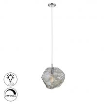 Petra Pendant Light , Chrome, Smoke, 1x E27