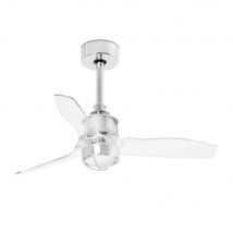 Just Fan 81cm Chrome, Transparent Ceiling Fan 81cm, 3000K Light