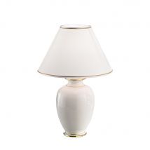 Giardino Lifestyle Fabric Tapered Shade Table Light Polished Ivory, 1x E27