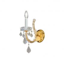 Maria Classic Crystal Candle Wall Light Polished Gold, 1x E14