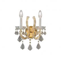 Maria Classic Crystal Candle Wall Light Polished Gold, 2x E14