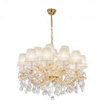 Maria Classic Crystal 18 Arm Chandelier Polished Gold, 18x E14