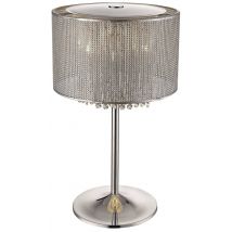 Spring 4 Light Table Lamp Silver, Crystal Glass, G9