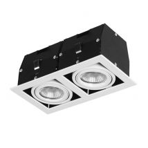 Cardan 2 Light Twin Recessed Downlight Matt White