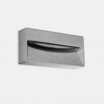 Arc Outdoor LED Recessed Wall Light Cement, Urban Grey IP65 9W 3000K