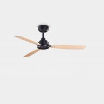 Xaloc 3 Blade 100cm Ceiling Fan Metallic Black, Light Wood