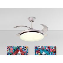 Vento 6 Speed Ceiling Fan White with LED Light, Retractable Blades with Remote Control, Timer & Reversible Functions