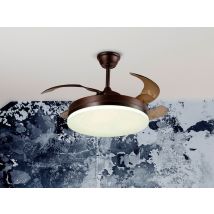 Vento 6 Speed Ceiling Fan Brown with LED Light, Retractable Blades with Remote Control, Timer & Reversible Functions