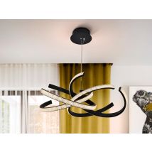 Modern Designer LED Pendant Light Ring Design Matt Black, 2150lm, 3000K