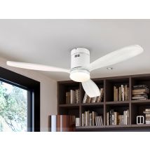 Siroco 6 Speed Ultra Quiet Ceiling Fan Matt White with LED Light, Remote Control, Timer & Reversible Functions