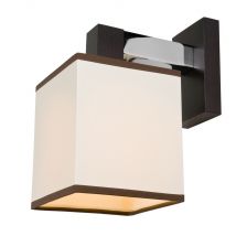 Amelia Wall Lamp With Square Fabric Shade Wenge, 1x E27