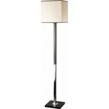 Amelia Floor Lamp With Square Fabric Shade Wenge, 1x E27