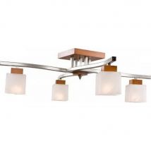 Dana Multi Arm Semi Flush Ceiling Light With Glass Shade, Rustic, 4x E27