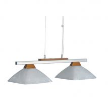 Ela Bar Pendant Ceiling Light With Glass Shade, Rustic, 2x E27