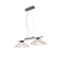 Ela Bar Pendant Ceiling Light With Glass Shade, Wenge, 2x E27