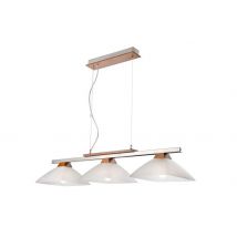 Ela Bar Pendant Ceiling Light With Glass Shade, Rustic, 3x E27