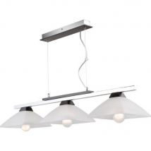 Ela Bar Pendant Ceiling Light With Glass Shade, Wenge, 3x E27