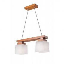 Kubus Bar Pendant Ceiling Light, Glass Shades Rustic, 2x E27