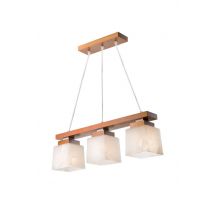 Kubus Bar Pendant Ceiling Light, Glass Shades Rustic, 3x E27