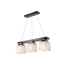 Kubus Bar Pendant Ceiling Light, Glass Shades Wenge, 3x E27