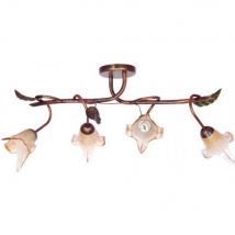 Ania Bar Pendant Ceiling Light Brown, 4x E14