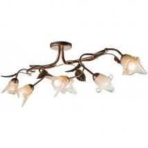 Ania Bar Pendant Ceiling Light Brown, 6x E14