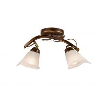 Bluszcz Multi Arm Semi Flush Ceiling Light With Glass Shades, Brown, 2x E14