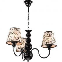 Bouli Multi Arm Pendant Ceiling Light With Fabric Shades, Black, 3x E27
