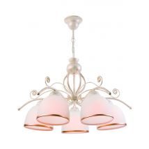 Retro Multi Arm Pendant Ceiling Light White, 5x E27
