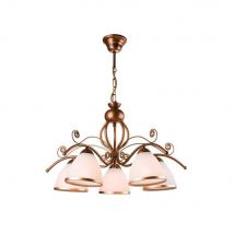 Retro Multi Arm Pendant Ceiling Light Brown, 5x E27