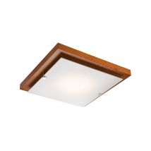 Square Simple Flush Ceiling Light Rustic, 1x E27