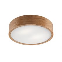 Round Cylindrical Ceiling Light Oak, 2x E27