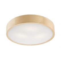 Round Cylindrical Ceiling Light Pine, 3x E27