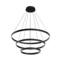 Modern Rim Integrated LED Black 3 Tier Circular Pendant Ceiling Light