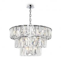 Modern Puntes 3 Tier 18 Light Chrome Pendant Ceiling Light