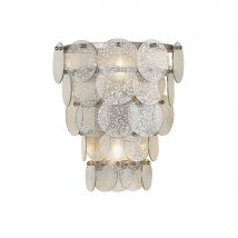 Trapani 2 Light Wall Lamp Antique Silver Paint & Mercury Glass