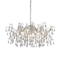 Rimini 4 Light Ceiling Pendant Aged Silver Paint & Smokey Grey Tinted Glass