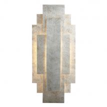 Forlì 2 Light Wall Lamp Antique Silver Leaf